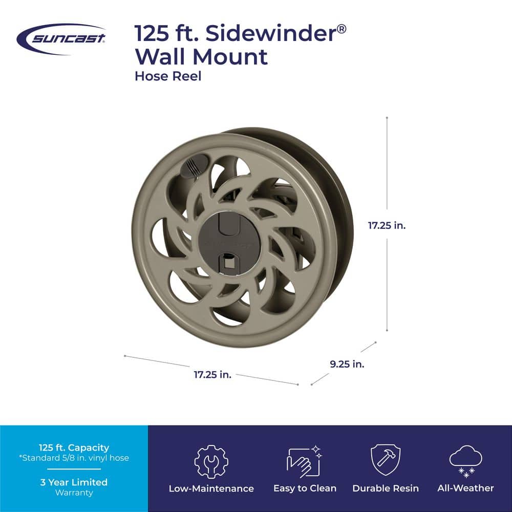 125 ft. Side Tracker Wall Mount Hose Reel - Hercitys