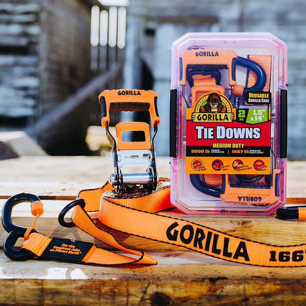 14 ft. x 1.5 in. Heavy-Duty Tie Down Ratchet Strap (2-Pack) - Hercitys