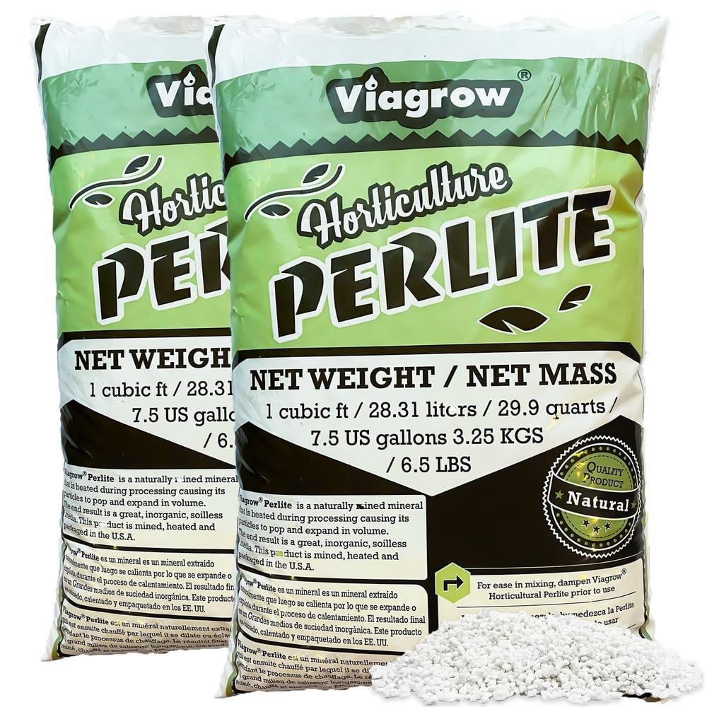 1 cu. ft./29.9 Qt. Organic White Perlite Planting Soil Additive and Growing Medium (2-Pack) - Hercitys