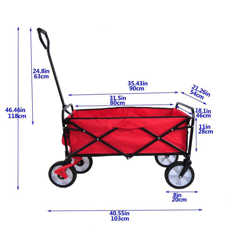 3.6 cu. ft. Metal Garden Cart, Red - Hercitys