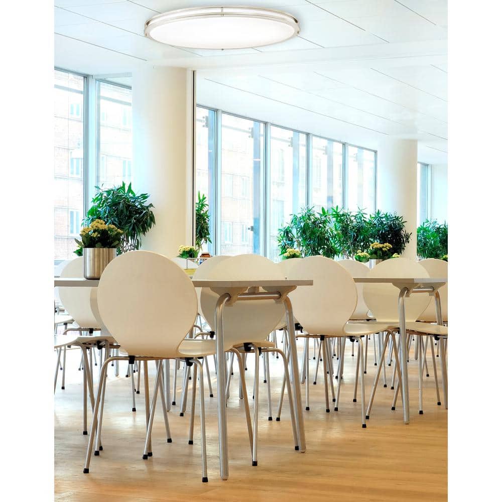 32.5 in 150-Watt Brushed Nickel Integrated LED Flush Mount - Hercitys