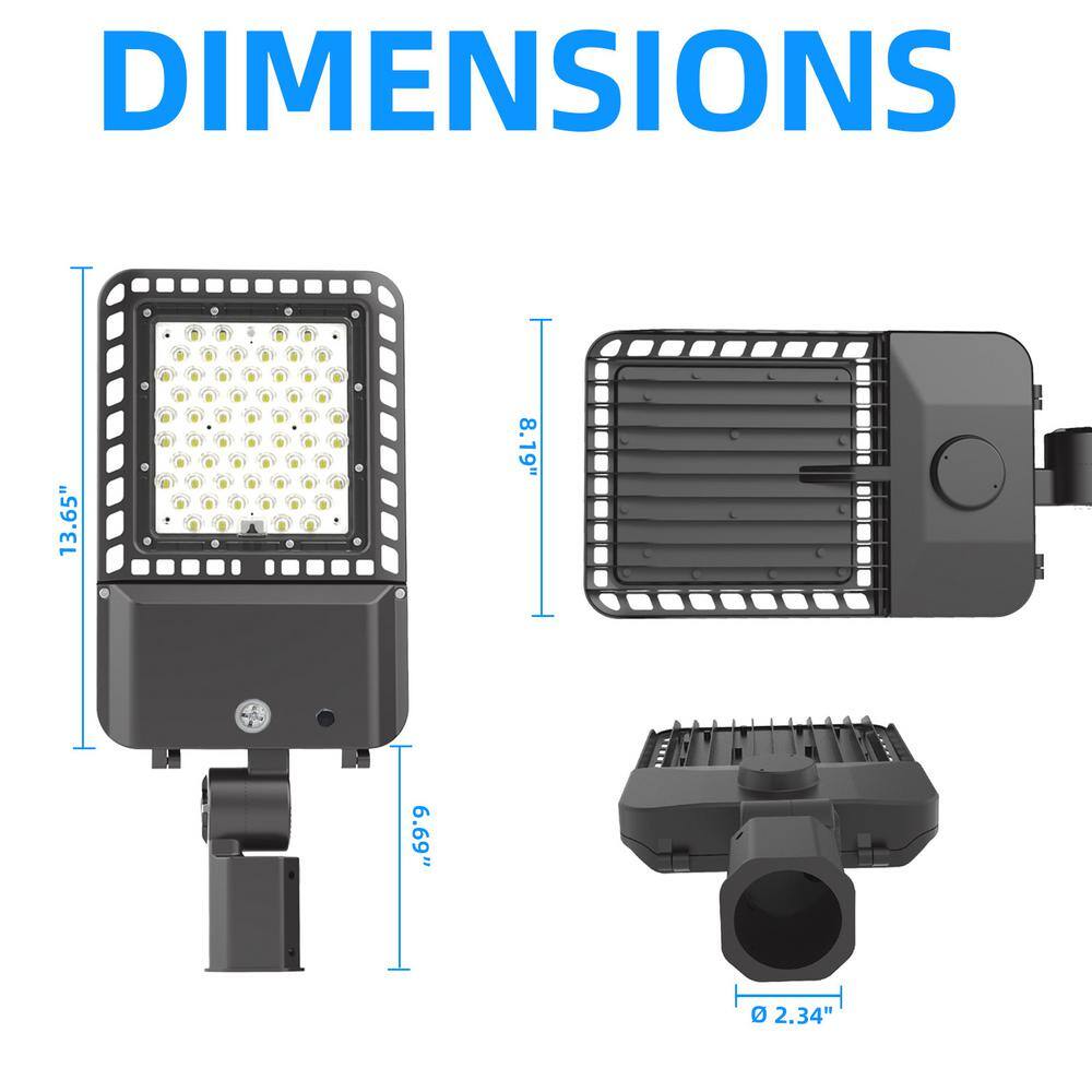 200Watt 150° Bronze Integrated LED Parking Lot Area Light, 28000 Lumens 5000K Security Lighting, Slip Fitter - Hercitys