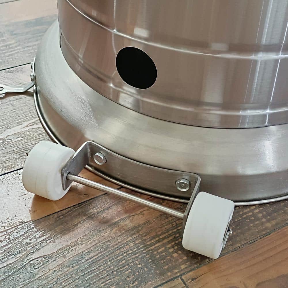 48000 BTU Stainless Steel Propane Standing Patio Heater with Wheels - Hercitys