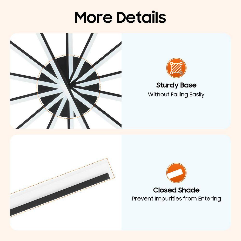 42.5 in. 7-Light Black Integrated LED Modern Creative Flush Mount Ceiling Lamp - Hercitys