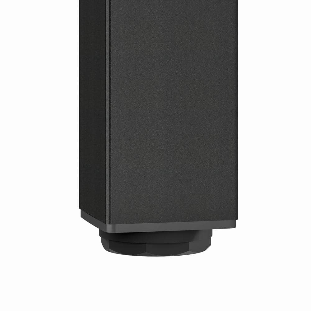 (4-Pack) 4 3/4 in. (120 mm) Matte Black Metal Square Furniture Leg with Leveling Glide - Hercitys