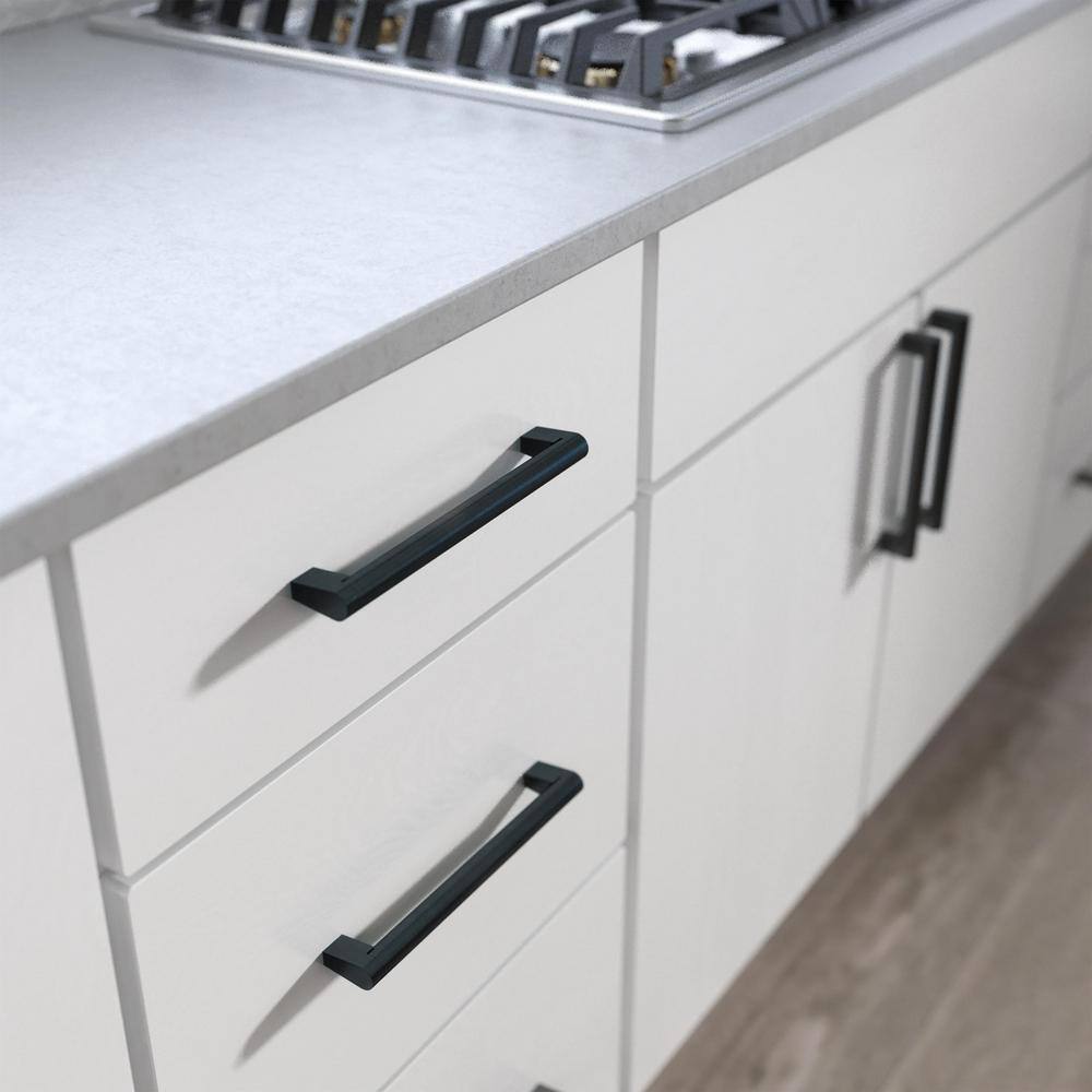 5-Pack Stratford 7-9/16 in. (192 mm) Modern Matte Black Cabinet Drawer Bar Pulls - Hercitys