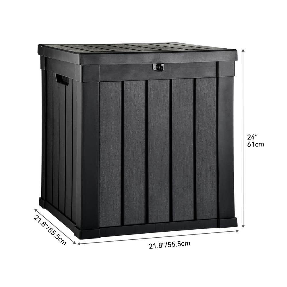 51 Gal. Water Resistant Resin Lockable Deck Box, Black - Hercitys