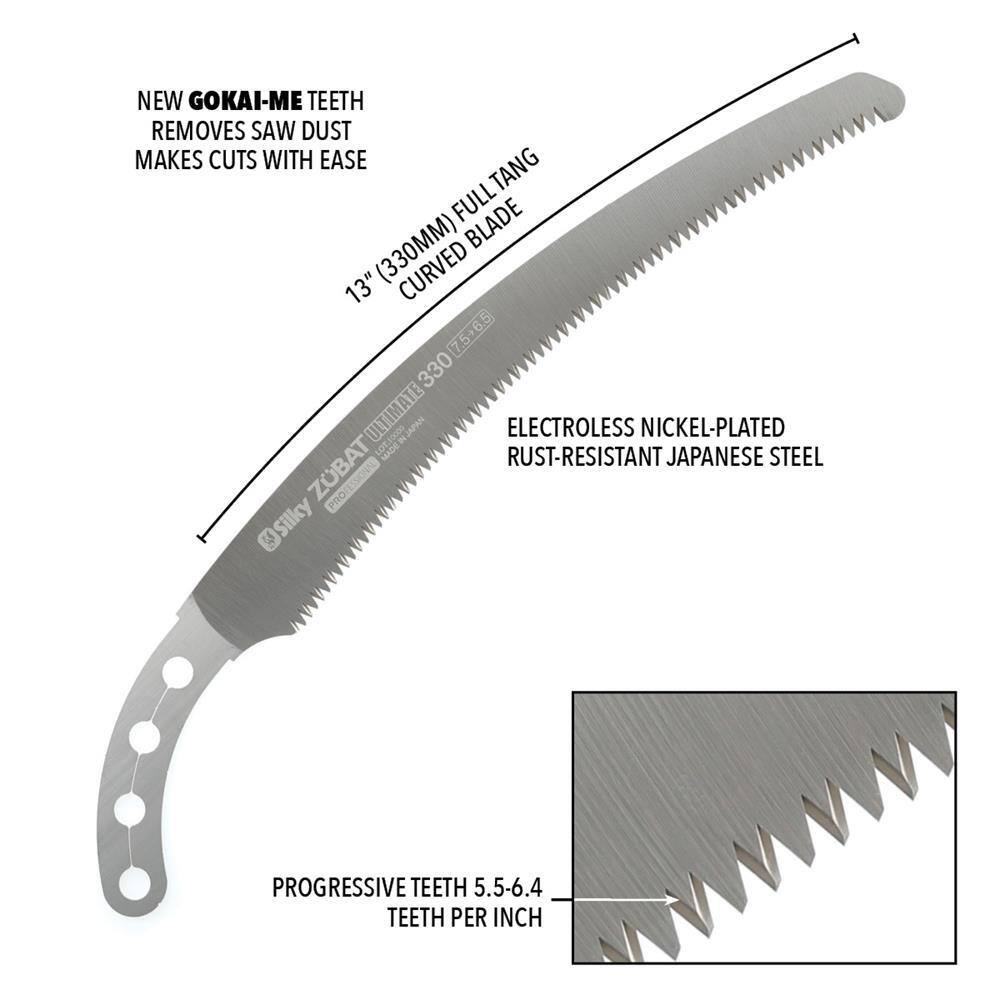 13 in. ZUBAT Steel Blade Ultimate Professional Curved Hand Pruning Saw Replacement Blade - Hercitys