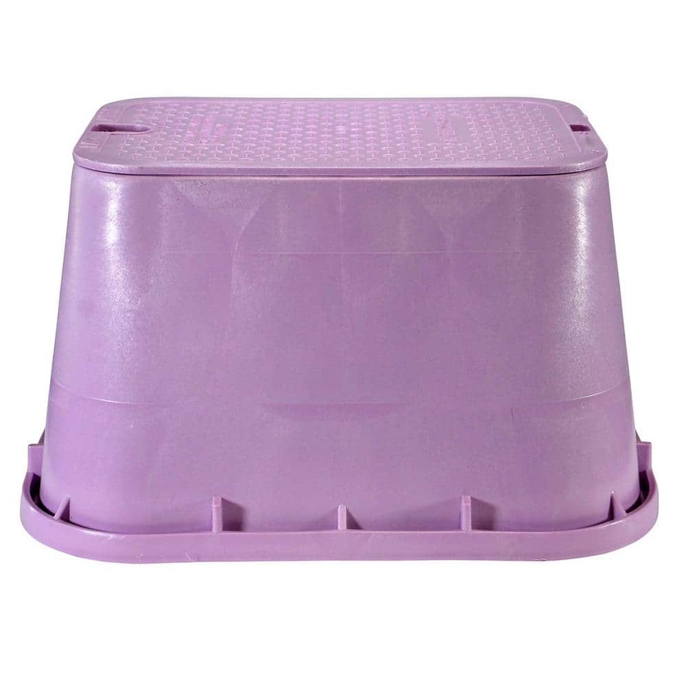 14 in. X 19 in. Pro-Spec® Series Rectangular Valve Box and Cover, 12 in. Height, Purple Box, Reclaimed Water Cover - Hercitys