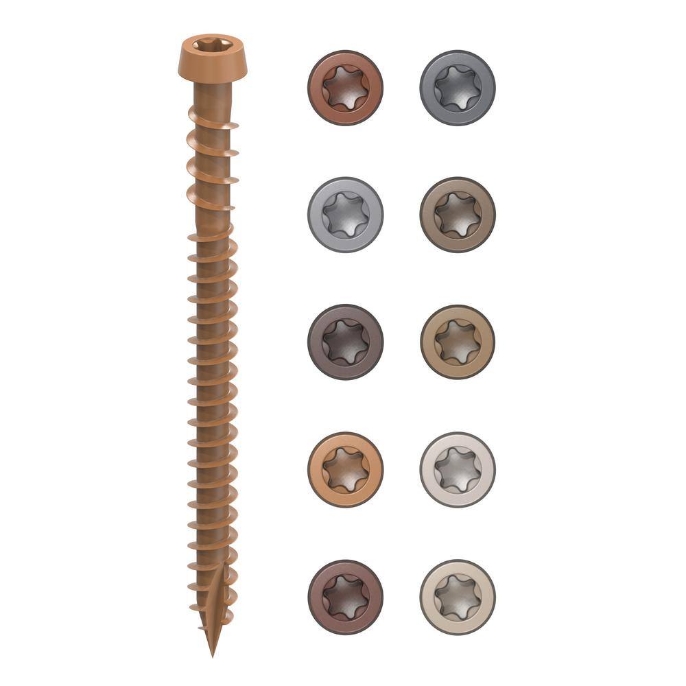 #10 2-1/2 in. Cedar Star Drive Trim-Head Composite Deck Screw (100-Count) - Hercitys