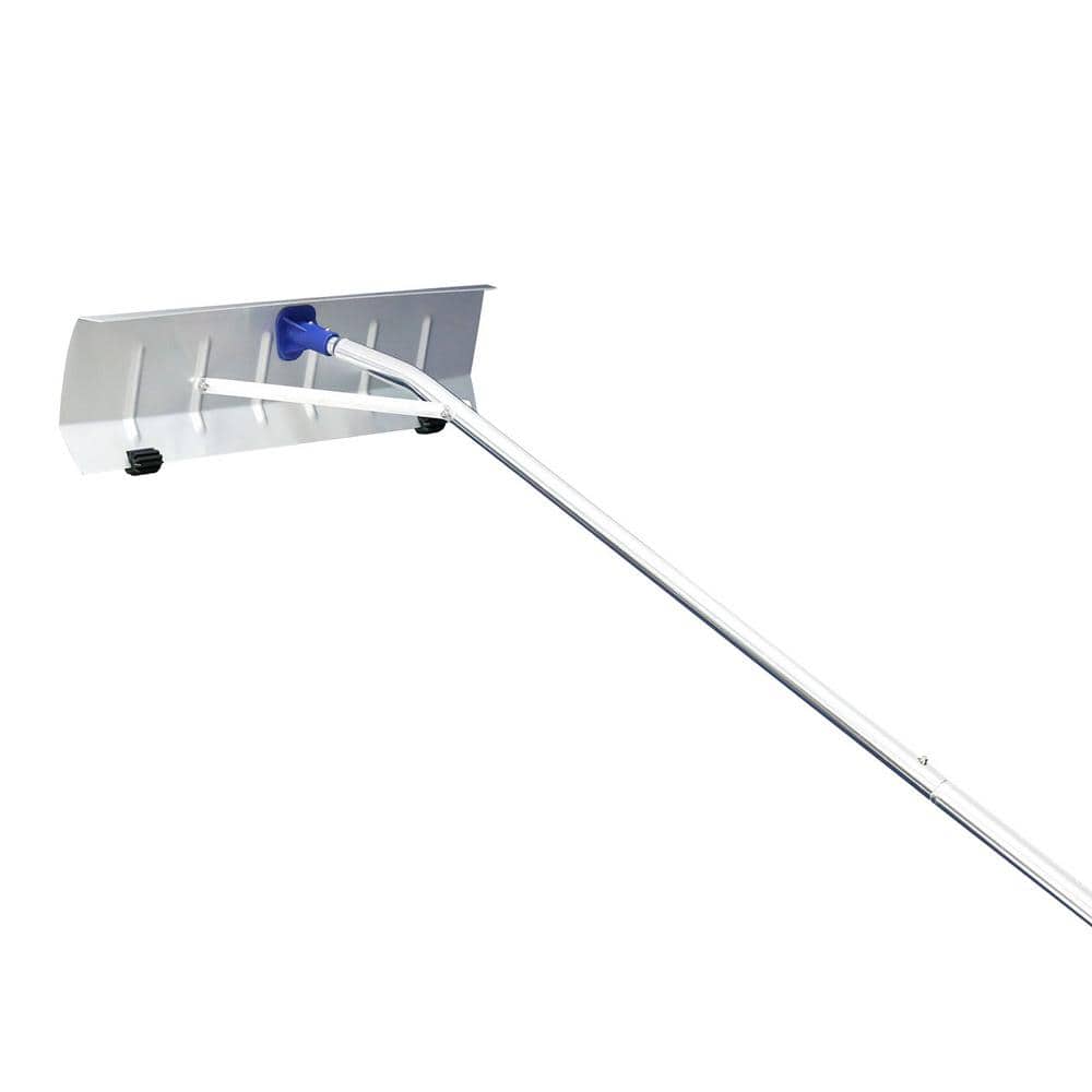 252 in. x 6 in. x 25 in. Lightweight Aluminum Expandable Handle Robust Roof Rake Shovel - Hercitys