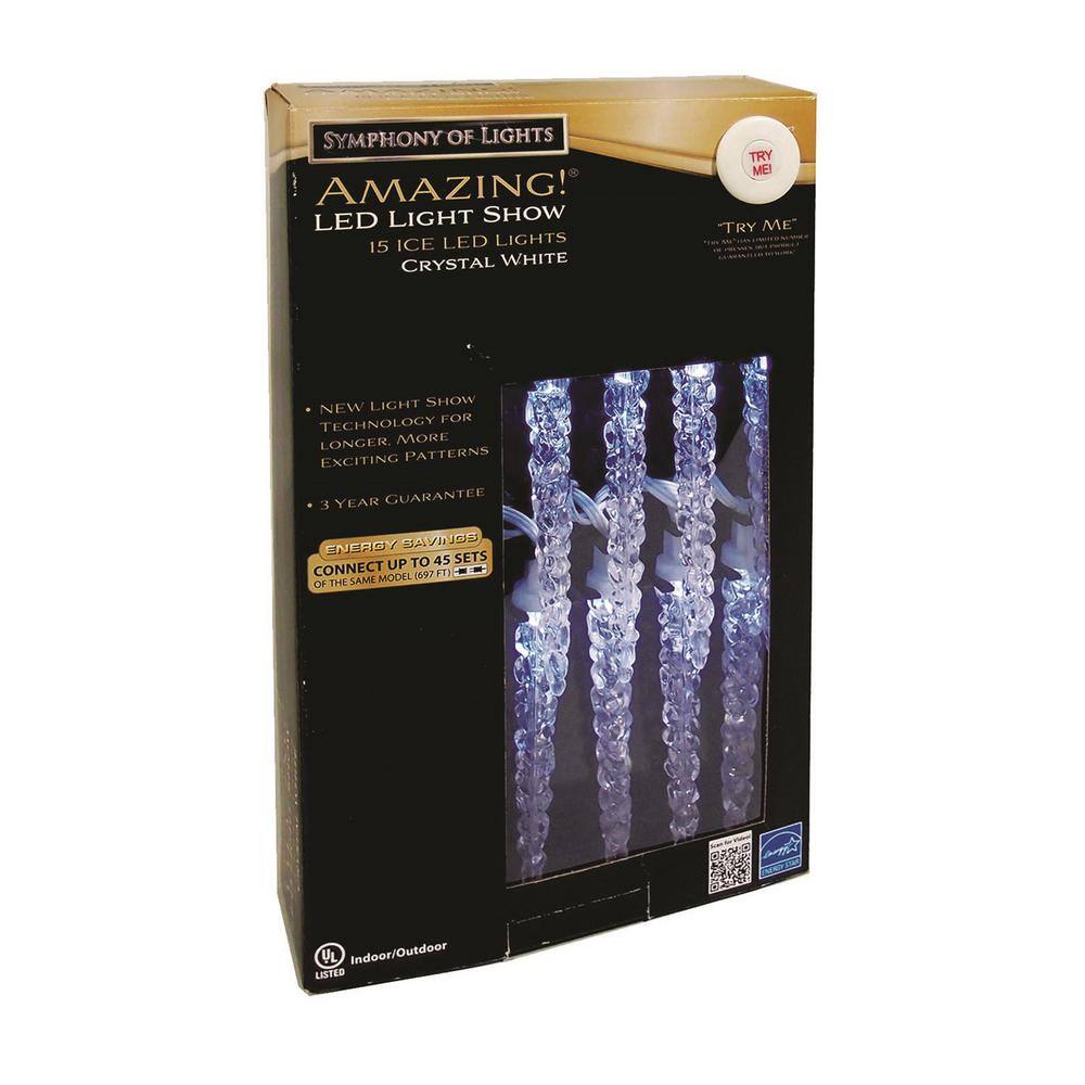 4.6 in. 15-Light Ice Shaped LED Crystal White-Light Show - Hercitys