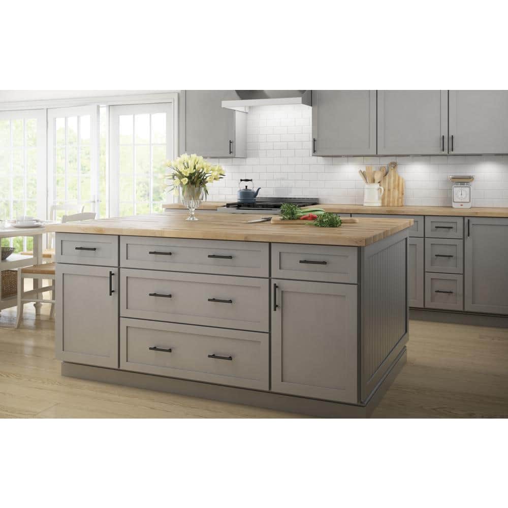 10-Pack Solid Bar 3-3/4 in. (96 mm) Modern Matte Black Cabinet Drawer Bar Pulls - Hercitys