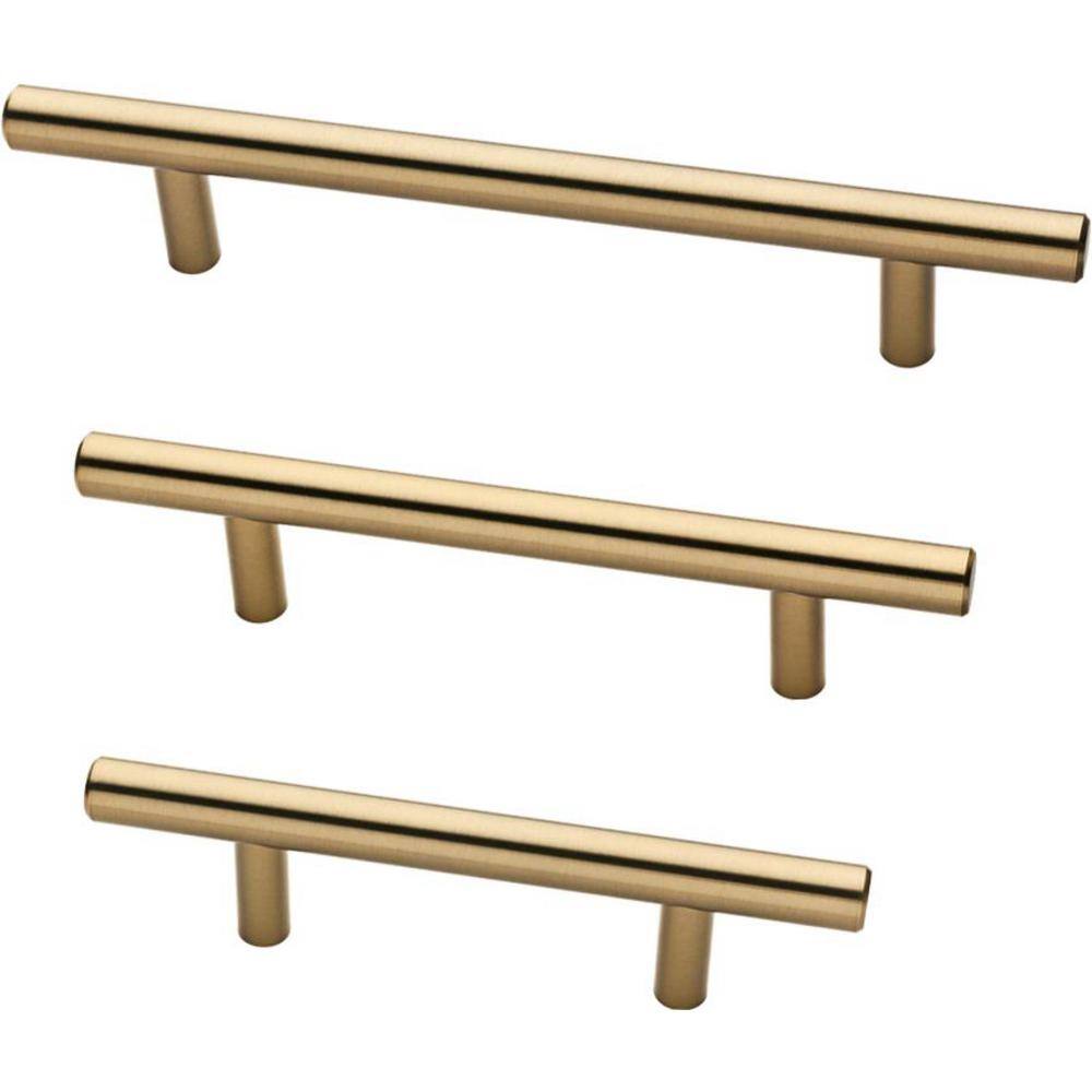25-Pack Solid Bar 3 in. (76 mm) Modern Champagne Bronze Cabinet Drawer Bar Pulls - Hercitys