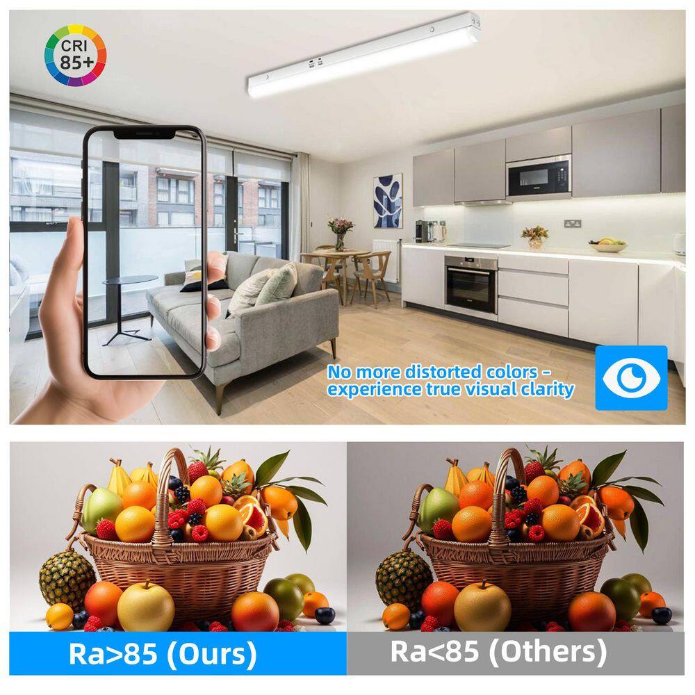 40.55 in. x 2.76 in. LED Linear Light 3500K/4000K/5000k 35W/40W/45W Selectable, 5400 Lumen, ETL, Flush Mount - Hercitys