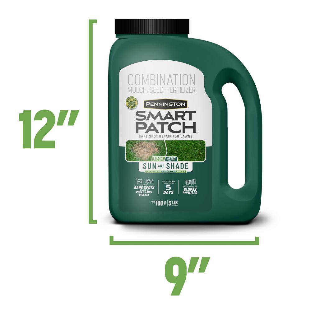 5 lbs. Smart Patch Sun and Shade West Grass Seed with Mulch Fertilizer - Hercitys