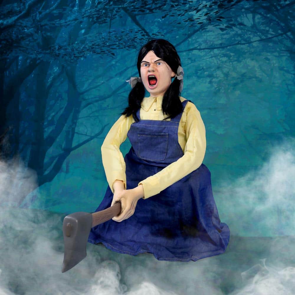 4 ft. Axe Me Something by Tekky, Premium Halloween Animatronic - Hercitys