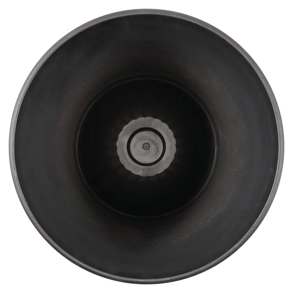 16 in. Nottingham Black Composite Urn Planter (16 in. D x 21 in. H) 2-Pack - Hercitys