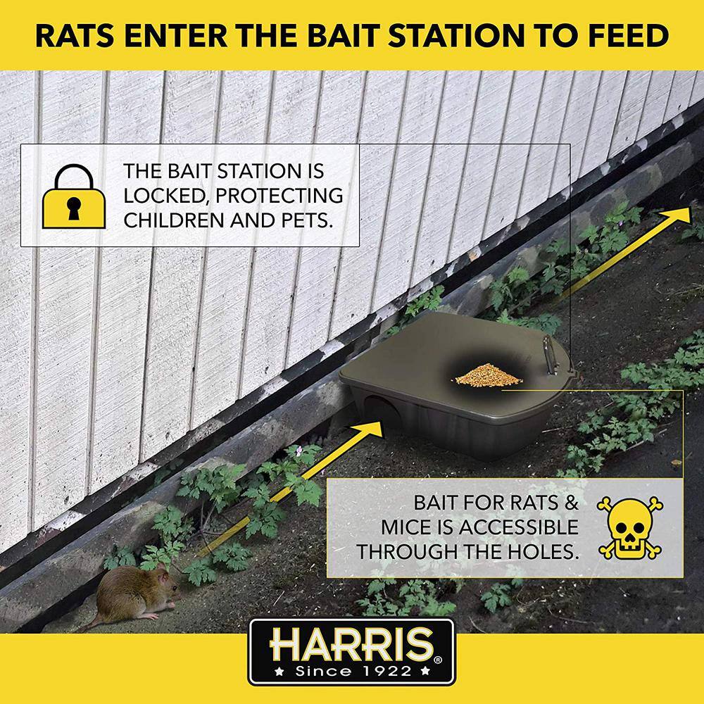 4 lbs./64 Bars All Weather Rat and Mouse Killer and 3 Locking Rat and Mouse Refillable Bait Stations - Hercitys