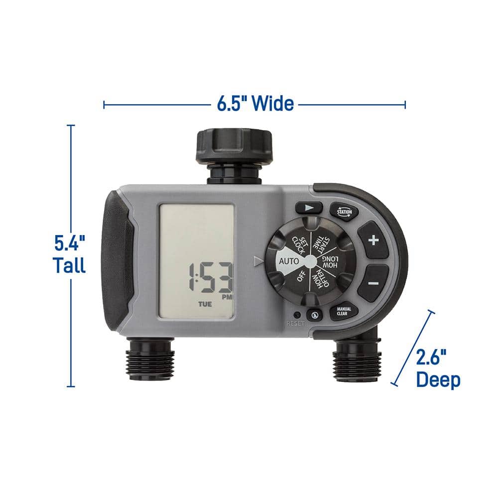 2-Outlet Programmable Hose Watering Timer Sprinkler Timer - Hercitys