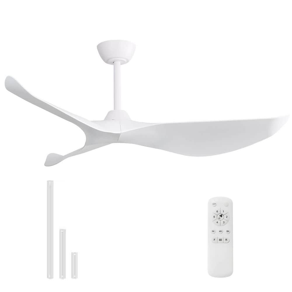 38 in. Indoor/Outdoor Modern White Ceiling Fan with 3 ABS Blade and Remote Control - Hercitys