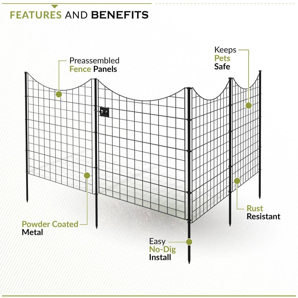 3 ft. W x 3.25 ft. H Black Metal Zippity Gate with 4-Fence Panels - Hercitys