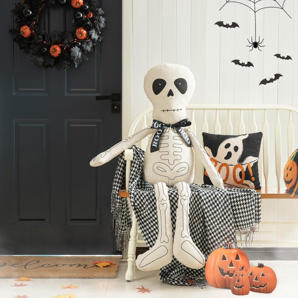 47 in. H Fabric Halloween Skeleton Sitter Porch Decor - Hercitys