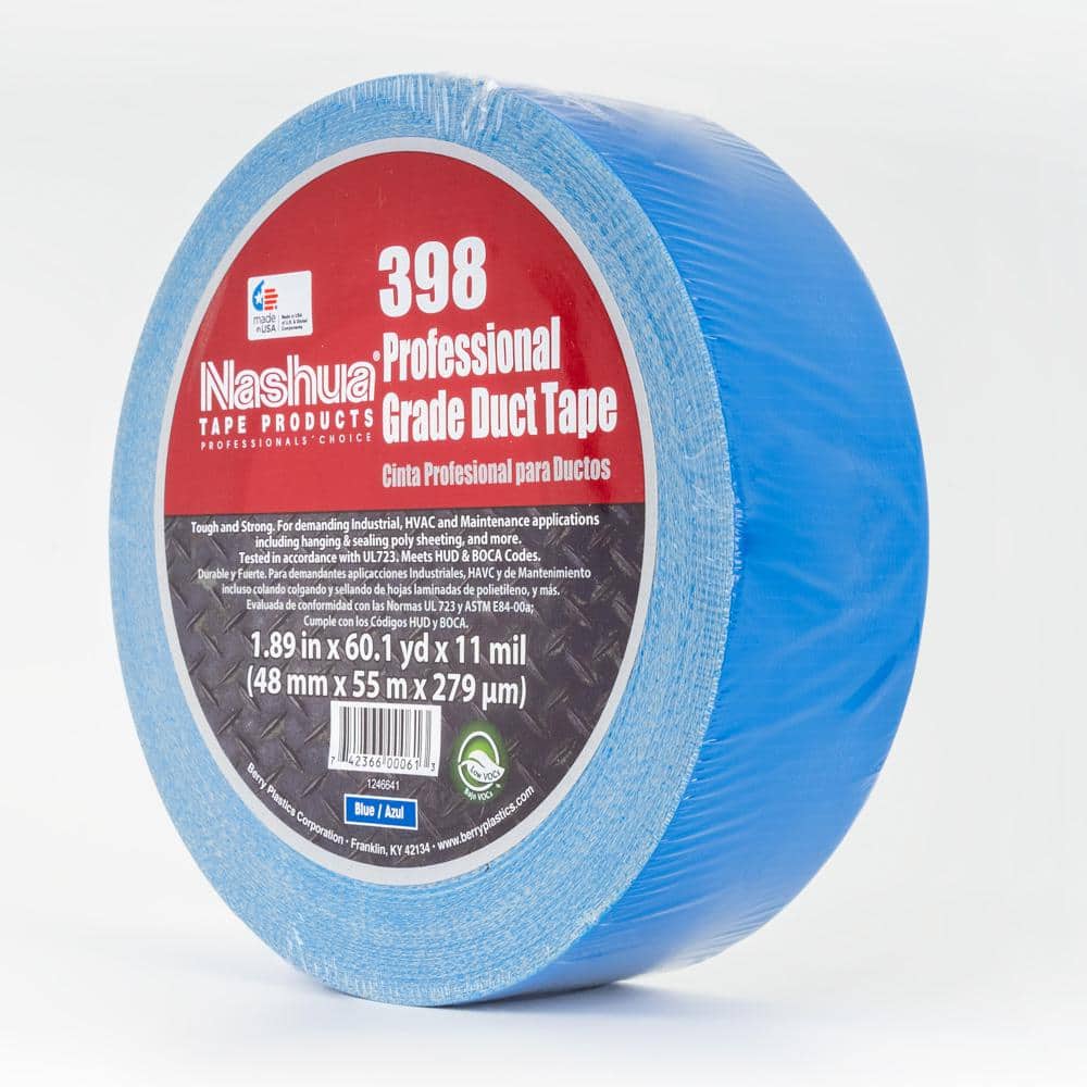 1.89 in. x 60.1 yds. 398 All Weather Blue HVAC Duct Tape - Hercitys