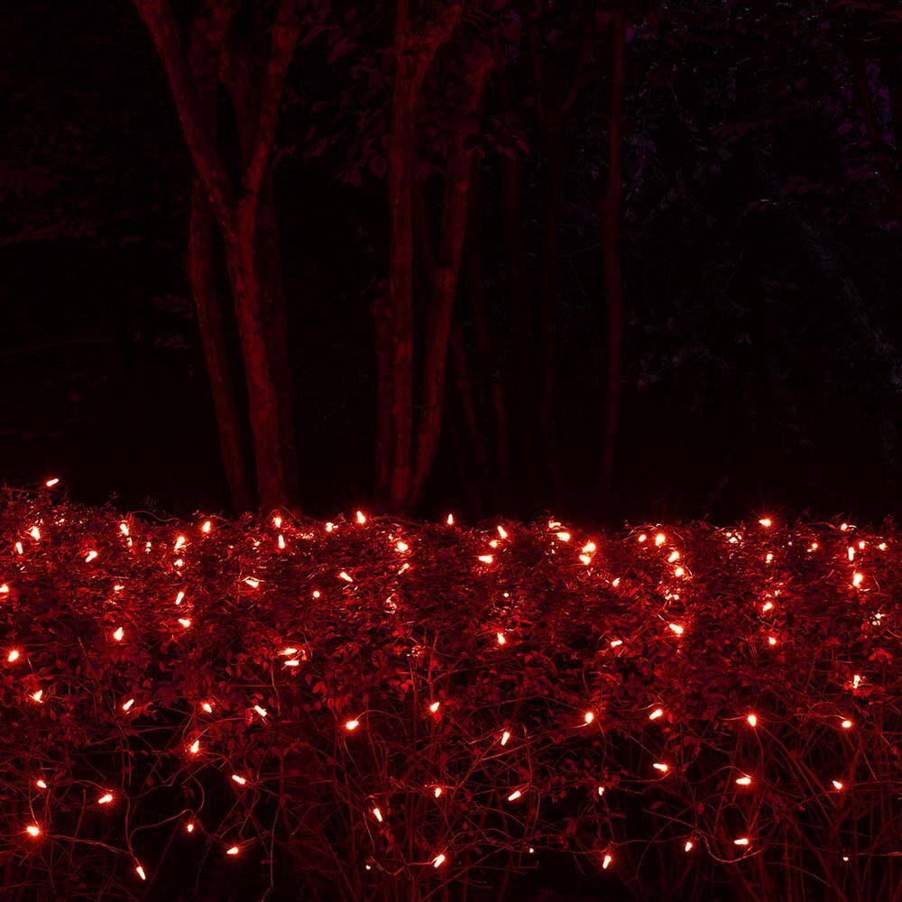 48 in. x 72 in. 100-Light M5 LED Red Net Light Set - Hercitys
