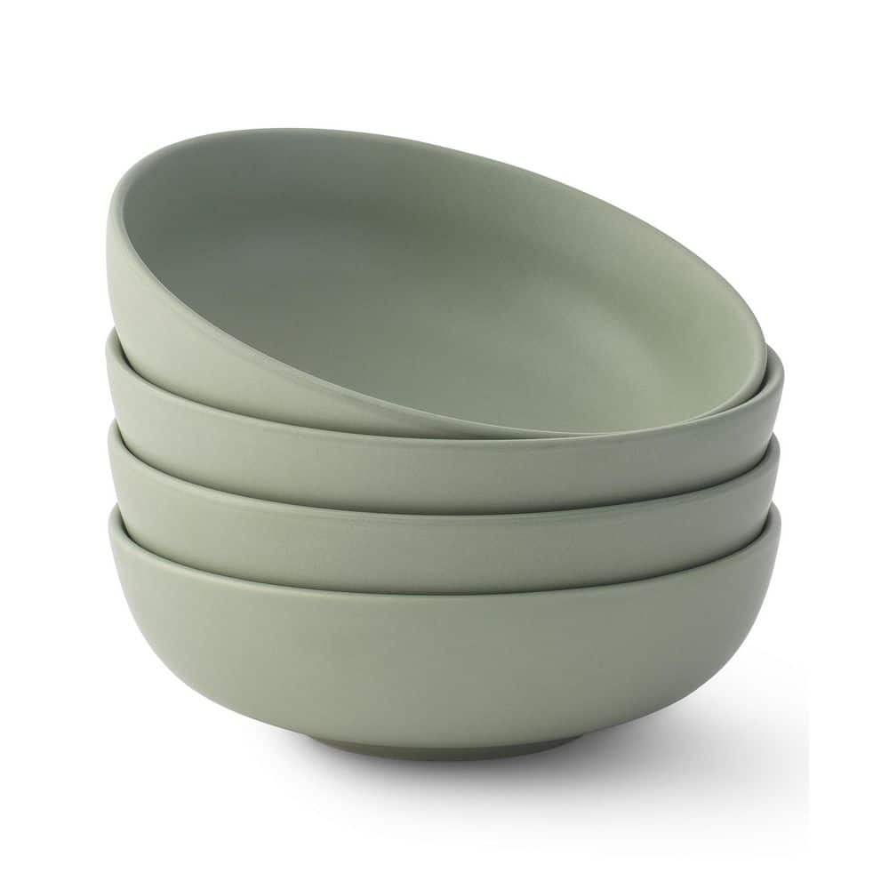 4pc Stoneware Pasta Bowl set, 30oz-Desert Sage Green - Hercitys