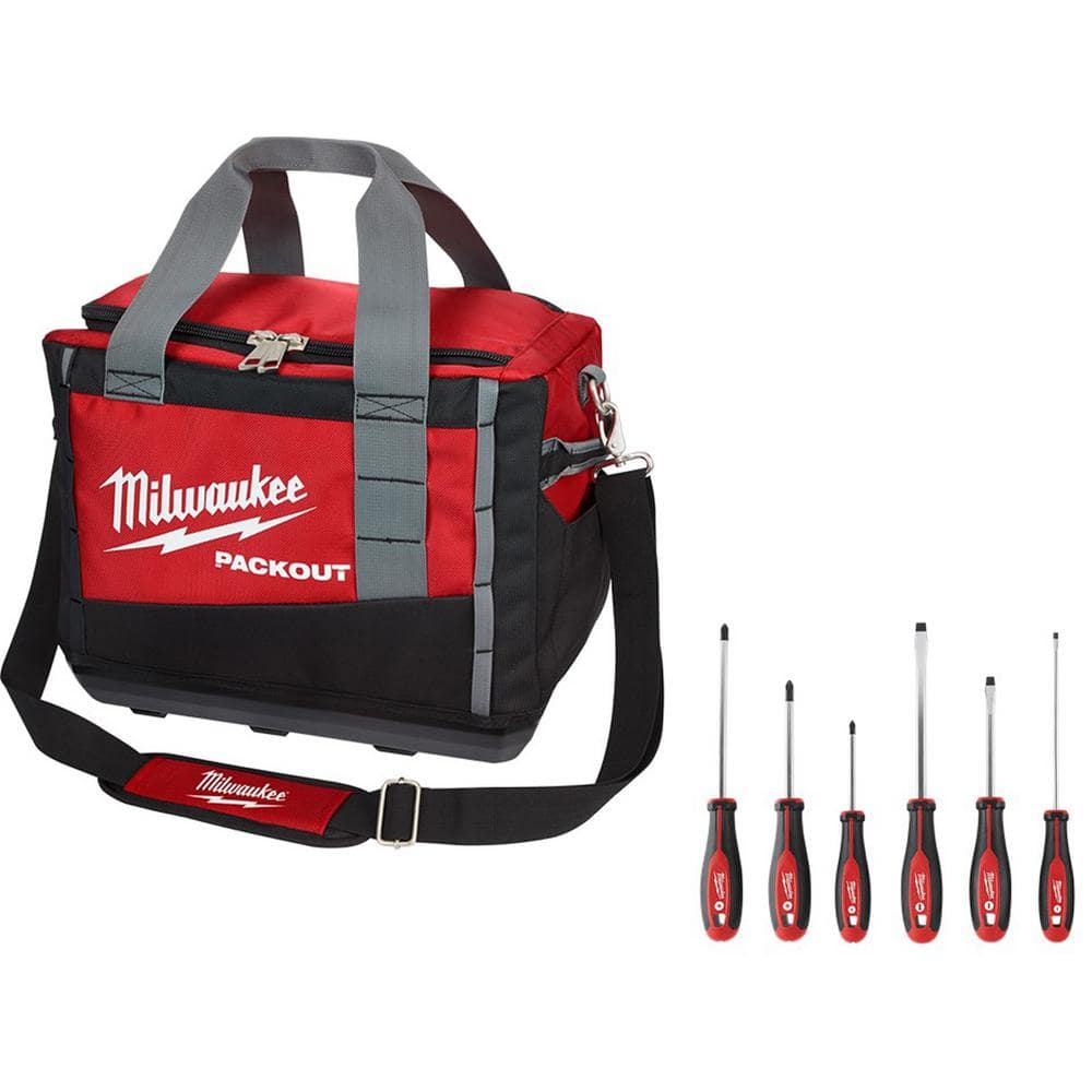 15 in. PACKOUT Tool Bag/Tote with 6-Piece Screwdriver Set - Hercitys