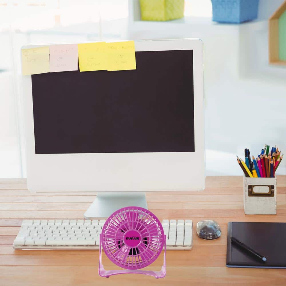 4 in. Desk Personal Fan – Pink - Hercitys