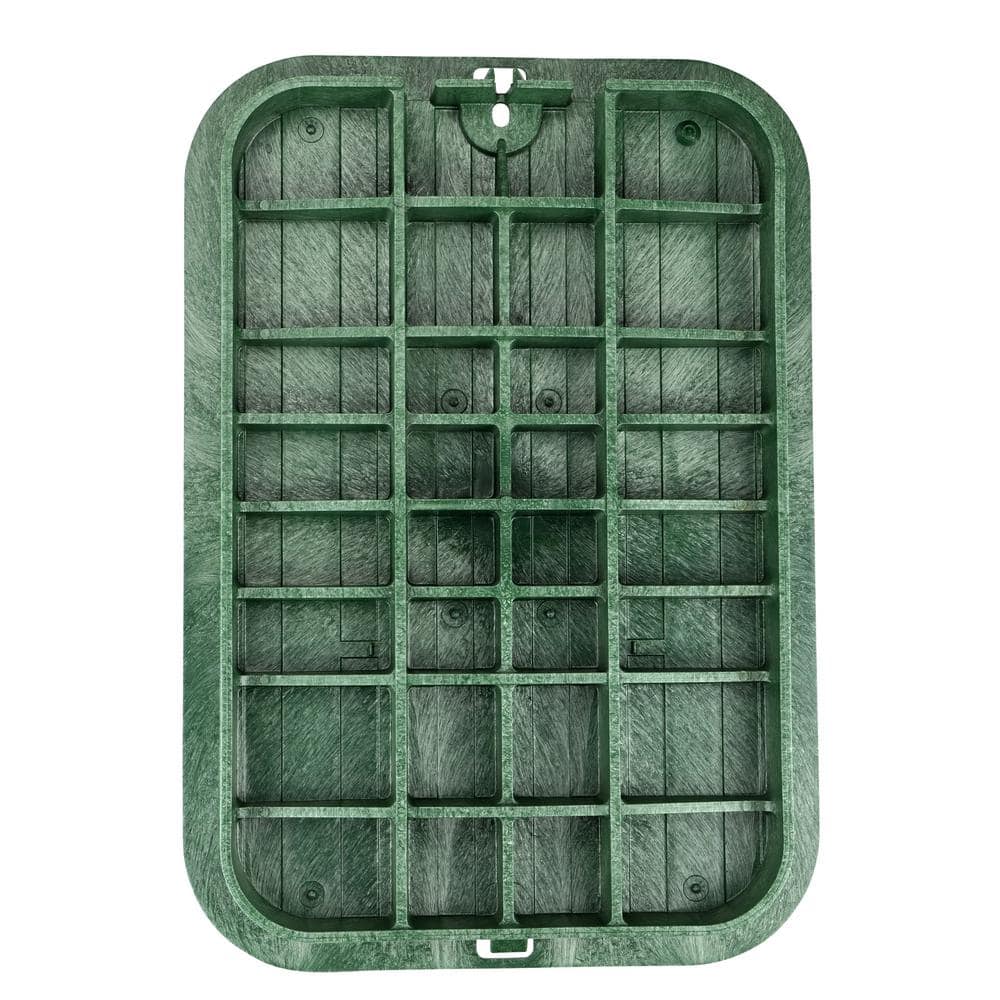 13 in. X 20 in. Jumbo Rectangular Pro-Spec Series Valve Box & Cover, 12 in. Height, Green Box, Green ICV Cover - Hercitys