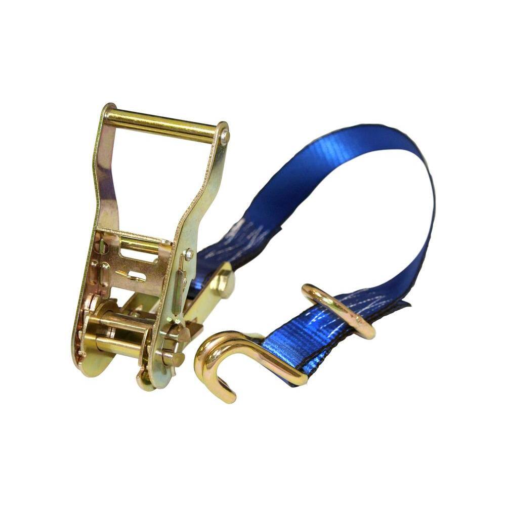 1 in. x 16 ft. Ratchet Tie-Down Strap with 3000 lbs. D-Ring Hook (4-Pack) - Hercitys