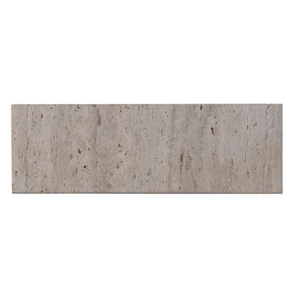 12 in. Scandinavian Beige Travertine Footed Serving Board - Hercitys
