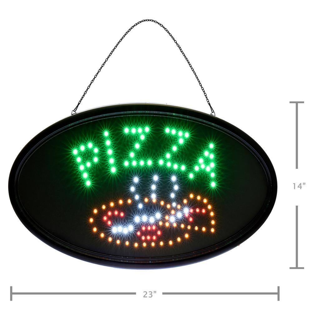 23 in. x 14 in. LED Oval Pizza Sign - Hercitys