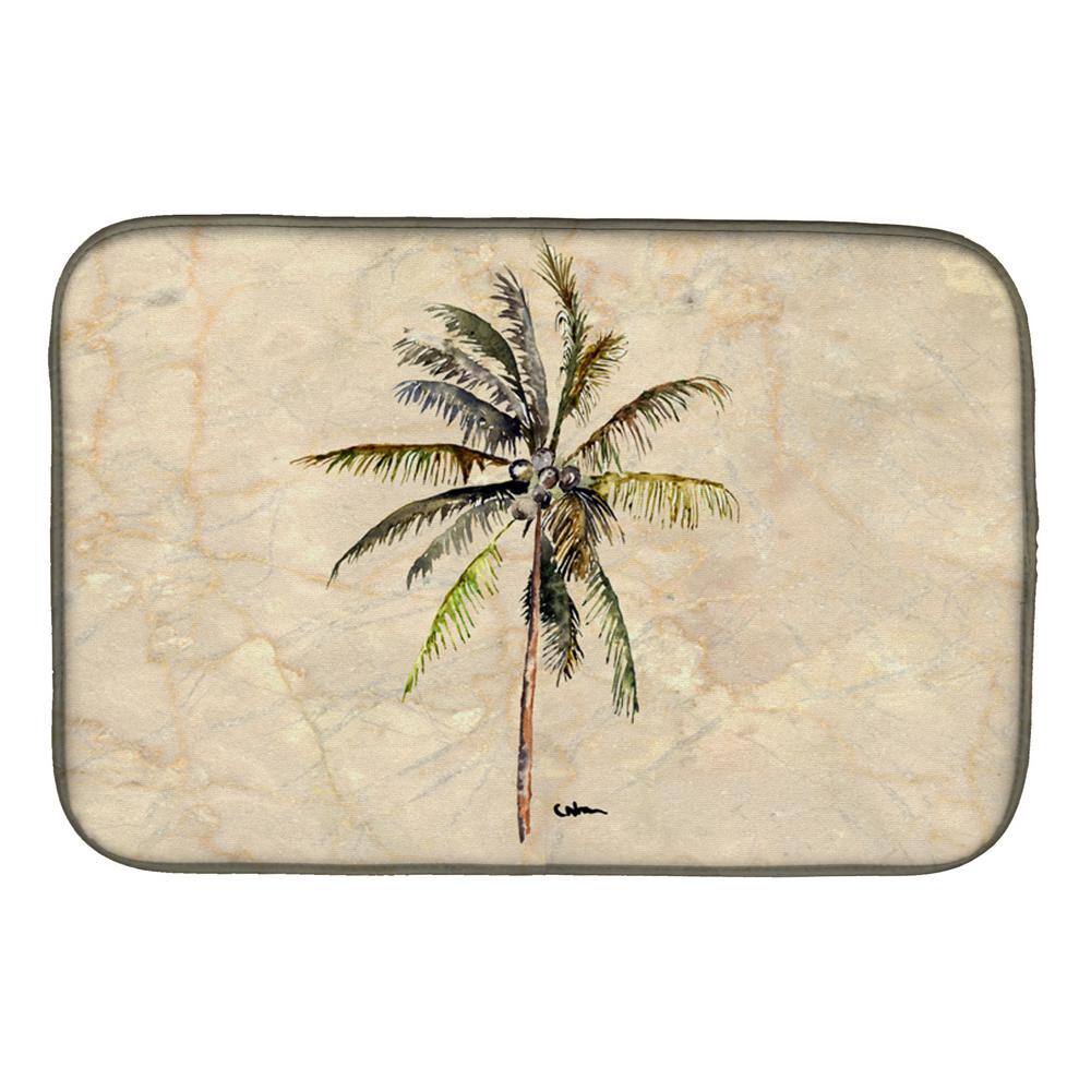 14 in. x 21 in. Multicolor Palm Tree Dish Drying Mat - Hercitys