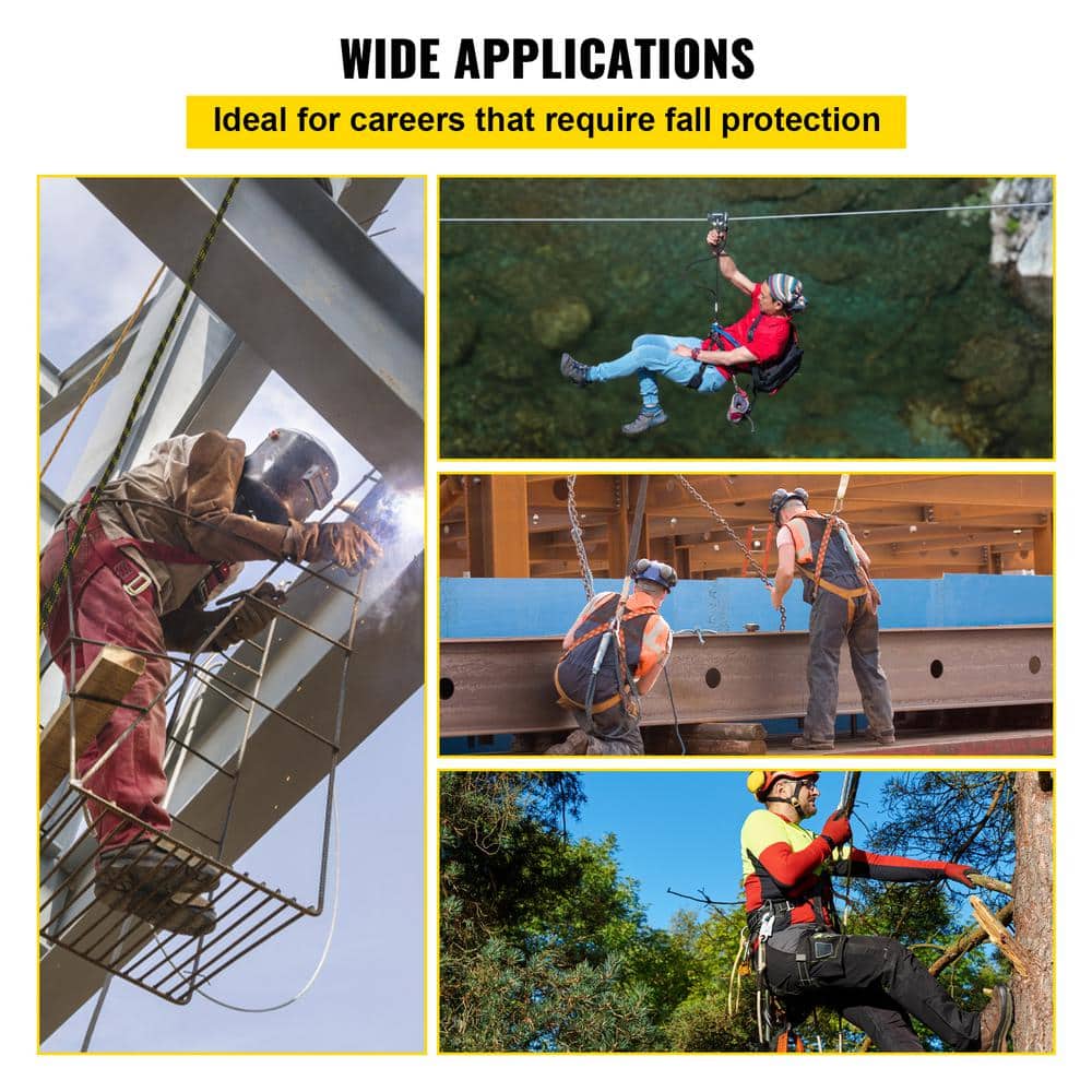 50 ft. Fall Protection Rope Polyester Roofing Rope Climbing Lanyard CE Compliant Fall Arrest Protection Equipment - Hercitys