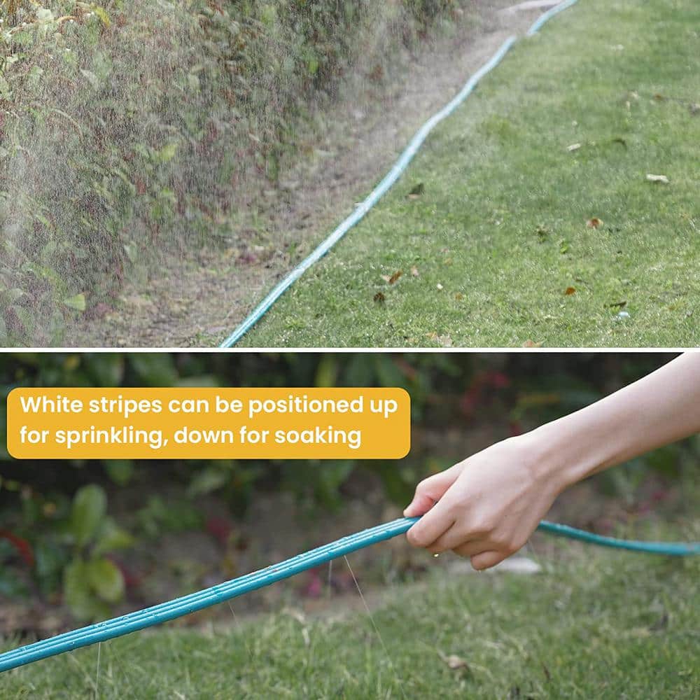 1/2 in. x 50 ft. Sprinkler Soaker Hose 2-Pack for Garden Lawn Watering Hose with Conncect End and Hose Stakes, Standard - Hercitys