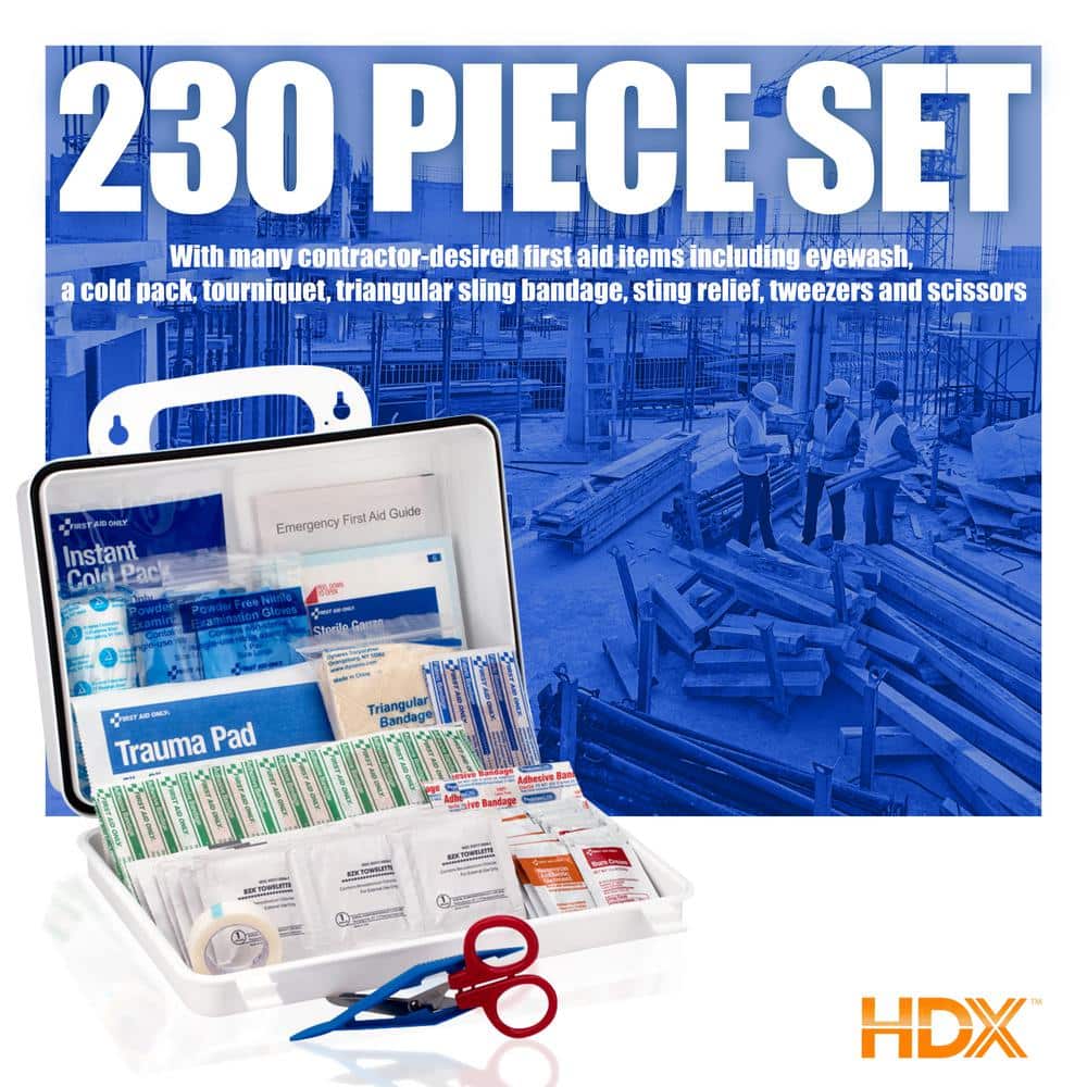 230-Piece Plastic OSHA First Aid Kit - Hercitys