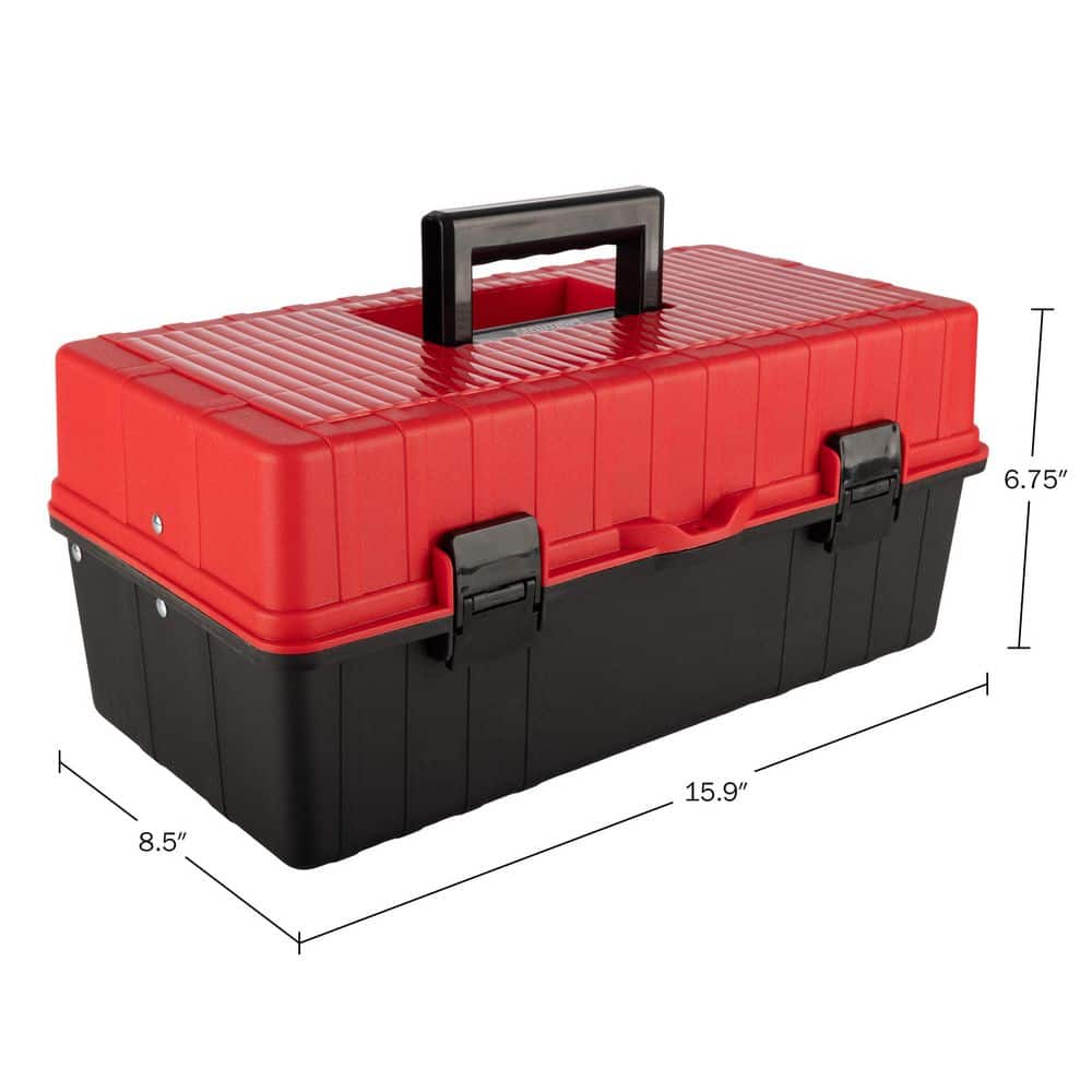 15. 94 in. L x 8.46 in. W Portable Tool Box Organizer Red - Hercitys