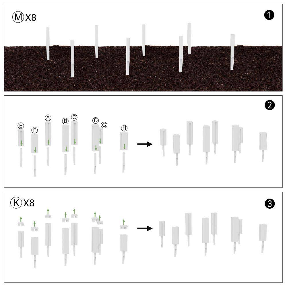 35.4 in.x 35.4 in.x 11.8 in. White Metal Modular Garden Fence Panel-Durable, Easy to Install & Soil Improvement Solution - Hercitys