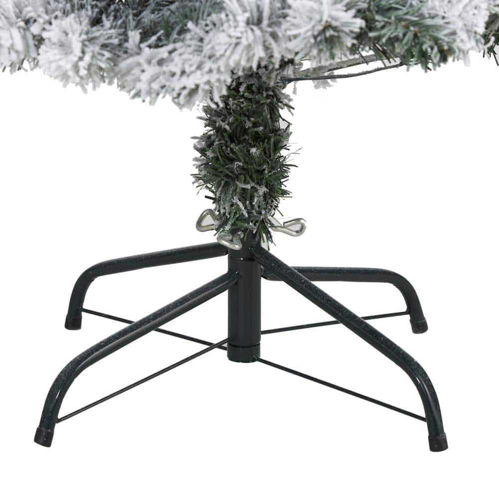 4 ft. Pre-lit Flocked Rock Springs Spruce Artificial Christmas Tree with 100 Clear LED Lights - Hercitys