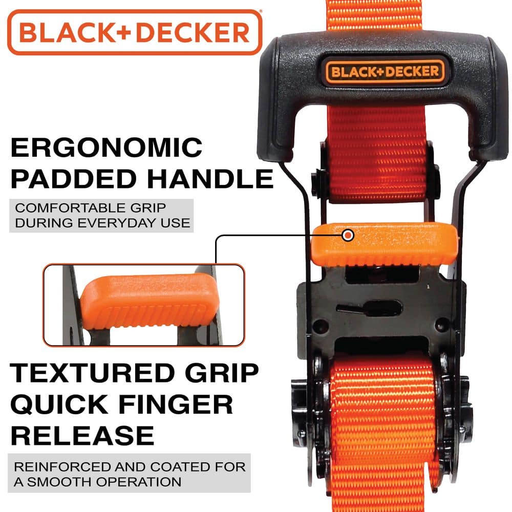 1 in. x 10 ft./2500 lbs. Break Strength Ratchet Straps (4-Pack) - Hercitys