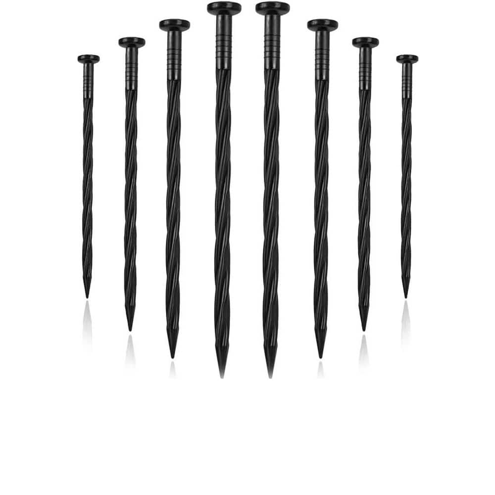 100-Pack 8-Inch Plastic Landscape Edging Spikes for Garden and Turf - Hercitys