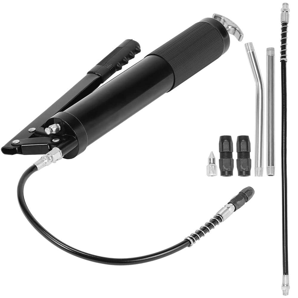10000 PSI Max. Grease Gun, Working Pressure, 20 oz. / 600 CC Capacity Heavy Duty Lever Action Grease Gun Kit, 18.5 in. - Hercitys