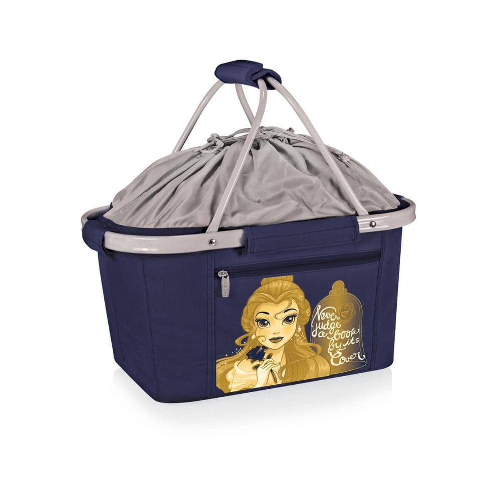 28 oz. Navy Beauty and the Beast Metro Basket Collapsible Tote Cooler - Hercitys