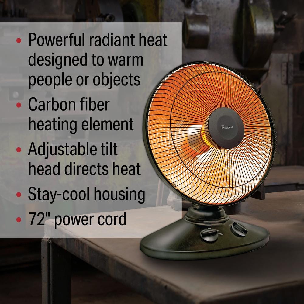 18 in. 1000/700-Watt Radiant Dish Heater - Hercitys
