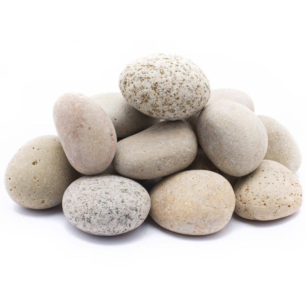 2 in. to 3 in., 30 lb. Buff Cabo Beach Pebbles - Hercitys