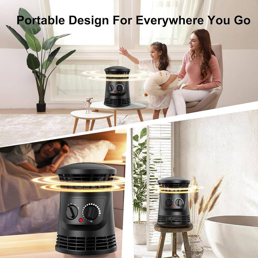 360 Surround Ceramic Heater with 2 Heat Settings - Hercitys